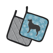 Load image into Gallery viewer, Winter Snowflake Croatian Sheepdog Pot Holders - Set of 2 - Heat-Resistant Kitchen Essentials BB3521PTHD