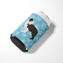 Load image into Gallery viewer, Winter Snowflake Black Border Collie Can or Bottle Hugger BB3523CC