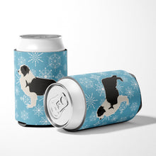 Load image into Gallery viewer, Winter Snowflake Black Border Collie Can or Bottle Hugger BB3523CC