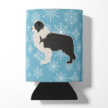 Load image into Gallery viewer, Winter Snowflake Black Border Collie Can or Bottle Hugger BB3523CC