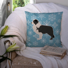 Load image into Gallery viewer, Winter Snowflake Black Border Collie Throw Pillow - 14x14 Decorative Pillow – Art for Your Home &amp; Patio BB3523PW1414