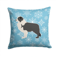 Load image into Gallery viewer, Winter Snowflake Black Border Collie Throw Pillow - 14x14 Decorative Pillow – Art for Your Home &amp; Patio BB3523PW1414