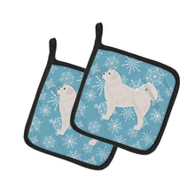 Load image into Gallery viewer, Winter Snowflake Polish Tatra Sheepdog Pot Holders - Set of 2 - Heat-Resistant Kitchen Essentials BB3527PTHD