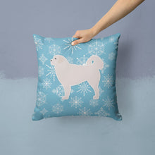 Load image into Gallery viewer, Winter Snowflake Polish Tatra Sheepdog Throw Pillow - 14x14 Decorative Pillow – Art for Your Home &amp; Patio BB3527PW1414