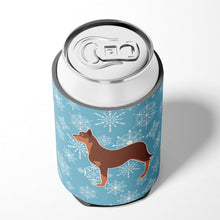 Load image into Gallery viewer, Winter Snowflake Australian Kelpie Dog Can or Bottle Hugger BB3529CC