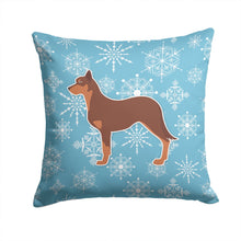 Load image into Gallery viewer, Winter Snowflake Australian Kelpie Dog Throw Pillow - 14x14 Decorative Pillow – Art for Your Home &amp; Patio BB3529PW1414