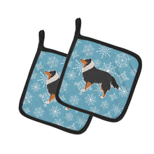 Load image into Gallery viewer, Winter Snowflake Sheltie/Shetland Sheepdog Pot Holders - Set of 2 - Heat-Resistant Kitchen Essentials BB3530PTHD