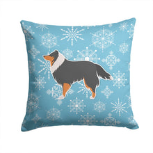 Load image into Gallery viewer, Winter Snowflake Sheltie/Shetland Sheepdog Throw Pillow - 14x14 Decorative Pillow – Art for Your Home &amp; Patio BB3530PW1414