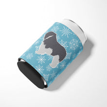 Load image into Gallery viewer, Winter Snowflake Polish Lowland Sheepdog Dog Can or Bottle Hugger BB3532CC