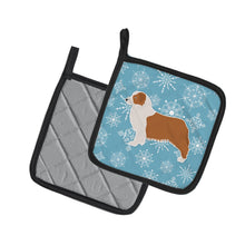 Load image into Gallery viewer, Winter Snowflake Australian Shepherd Dog Pot Holders - Set of 2 - Heat-Resistant Kitchen Essentials BB3533PTHD