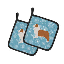 Load image into Gallery viewer, Winter Snowflake Australian Shepherd Dog Pot Holders - Set of 2 - Heat-Resistant Kitchen Essentials BB3533PTHD