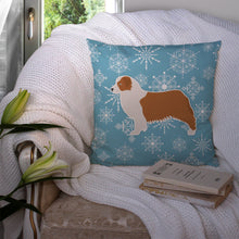 Load image into Gallery viewer, Winter Snowflake Australian Shepherd Dog Throw Pillow - 14x14 Decorative Pillow – Art for Your Home &amp; Patio BB3533PW1414