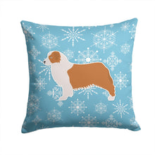 Load image into Gallery viewer, Winter Snowflake Australian Shepherd Dog Throw Pillow - 14x14 Decorative Pillow – Art for Your Home &amp; Patio BB3533PW1414