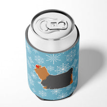 Load image into Gallery viewer, Winter Snowflake Yorkshire Terrier Yorkie Can or Bottle Hugger BB3534CC