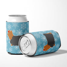 Load image into Gallery viewer, Winter Snowflake Yorkshire Terrier Yorkie Can or Bottle Hugger BB3534CC
