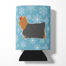 Load image into Gallery viewer, Winter Snowflake Yorkshire Terrier Yorkie Can or Bottle Hugger BB3534CC