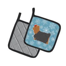 Load image into Gallery viewer, Winter Snowflake Yorkshire Terrier Yorkie Pot Holders - Set of 2 - Heat-Resistant Kitchen Essentials BB3534PTHD
