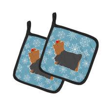 Load image into Gallery viewer, Winter Snowflake Yorkshire Terrier Yorkie Pot Holders - Set of 2 - Heat-Resistant Kitchen Essentials BB3534PTHD