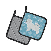 Load image into Gallery viewer, Winter Snowflake Maltese Pot Holders - Set of 2 - Heat-Resistant Kitchen Essentials BB3536PTHD
