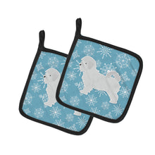 Load image into Gallery viewer, Winter Snowflake Maltese Pot Holders - Set of 2 - Heat-Resistant Kitchen Essentials BB3536PTHD