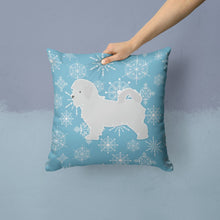 Load image into Gallery viewer, Winter Snowflake Maltese Throw Pillow - 14x14 Decorative Pillow – Art for Your Home &amp; Patio BB3536PW1414