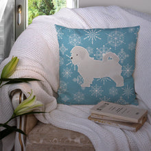 Load image into Gallery viewer, Winter Snowflake Maltese Throw Pillow - 14x14 Decorative Pillow – Art for Your Home &amp; Patio BB3536PW1414