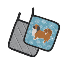 Load image into Gallery viewer, Winter Snowflake Pekingese Pot Holders - Set of 2 - Heat-Resistant Kitchen Essentials BB3538PTHD