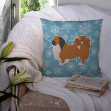 Load image into Gallery viewer, Winter Snowflake Pekingese Throw Pillow - 14x14 Decorative Pillow – Art for Your Home &amp; Patio BB3538PW1414