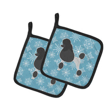 Load image into Gallery viewer, Winter Snowflake Poodle Pot Holders - Set of 2 - Heat-Resistant Kitchen Essentials BB3539PTHD