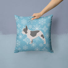 Load image into Gallery viewer, Winter Snowflake French Bulldog Throw Pillow - 14x14 Decorative Pillow – Art for Your Home &amp; Patio BB3541PW1414