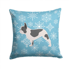Load image into Gallery viewer, Winter Snowflake French Bulldog Throw Pillow - 14x14 Decorative Pillow – Art for Your Home &amp; Patio BB3541PW1414