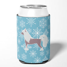 Load image into Gallery viewer, Winter Snowflake Chinese Crested Can or Bottle Hugger BB3543CC