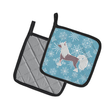 Load image into Gallery viewer, Winter Snowflake Chinese Crested Pot Holders - Set of 2 - Heat-Resistant Kitchen Essentials BB3543PTHD