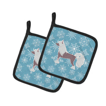Load image into Gallery viewer, Winter Snowflake Chinese Crested Pot Holders - Set of 2 - Heat-Resistant Kitchen Essentials BB3543PTHD