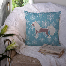 Load image into Gallery viewer, Winter Snowflake Chinese Crested Throw Pillow - 14x14 Decorative Pillow – Art for Your Home &amp; Patio BB3543PW1414