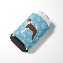 Load image into Gallery viewer, Winter Snowflake Boston Terrier Can or Bottle Hugger BB3544CC