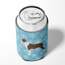 Load image into Gallery viewer, Winter Snowflake Boston Terrier Can or Bottle Hugger BB3544CC