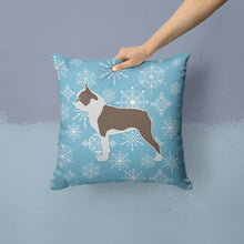 Load image into Gallery viewer, Winter Snowflake Boston Terrier Throw Pillow - 14x14 Decorative Pillow – Art for Your Home &amp; Patio BB3544PW1414