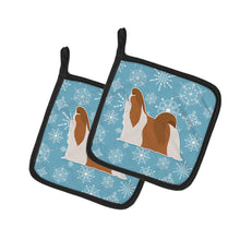 Load image into Gallery viewer, Winter Snowflake Shih Tzu Pot Holders - Set of 2 - Heat-Resistant Kitchen Essentials BB3546PTHD
