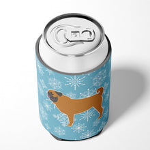 Load image into Gallery viewer, Winter Snowflake Pug Can or Bottle Hugger BB3547CC
