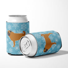 Load image into Gallery viewer, Winter Snowflake Pug Can or Bottle Hugger BB3547CC
