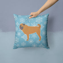 Load image into Gallery viewer, Winter Snowflake Pug Throw Pillow - 14x14 Decorative Pillow – Art for Your Home &amp; Patio BB3547PW1414
