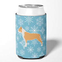 Load image into Gallery viewer, Winter Snowflake Staffordshire Bull Terrier Can or Bottle Hugger BB3554CC