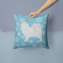 Load image into Gallery viewer, Winter Snowflake Samoyed Throw Pillow - 14x14 Decorative Pillow – Art for Your Home &amp; Patio BB3559PW1414