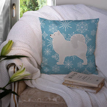 Load image into Gallery viewer, Winter Snowflake Samoyed Throw Pillow - 14x14 Decorative Pillow – Art for Your Home &amp; Patio BB3559PW1414