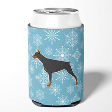 Load image into Gallery viewer, Winter Snowflake Doberman Pinscher Can or Bottle Hugger BB3560CC