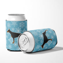 Load image into Gallery viewer, Winter Snowflake Doberman Pinscher Can or Bottle Hugger BB3560CC