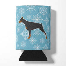 Load image into Gallery viewer, Winter Snowflake Doberman Pinscher Can or Bottle Hugger BB3560CC