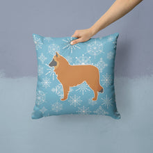 Load image into Gallery viewer, Winter Snowflake Belgian Shepherd Throw Pillow - 14x14 Decorative Pillow – Art for Your Home &amp; Patio BB3561PW1414
