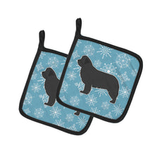Load image into Gallery viewer, Winter Snowflake Newfoundland Pot Holders - Set of 2 - Heat-Resistant Kitchen Essentials BB3564PTHD